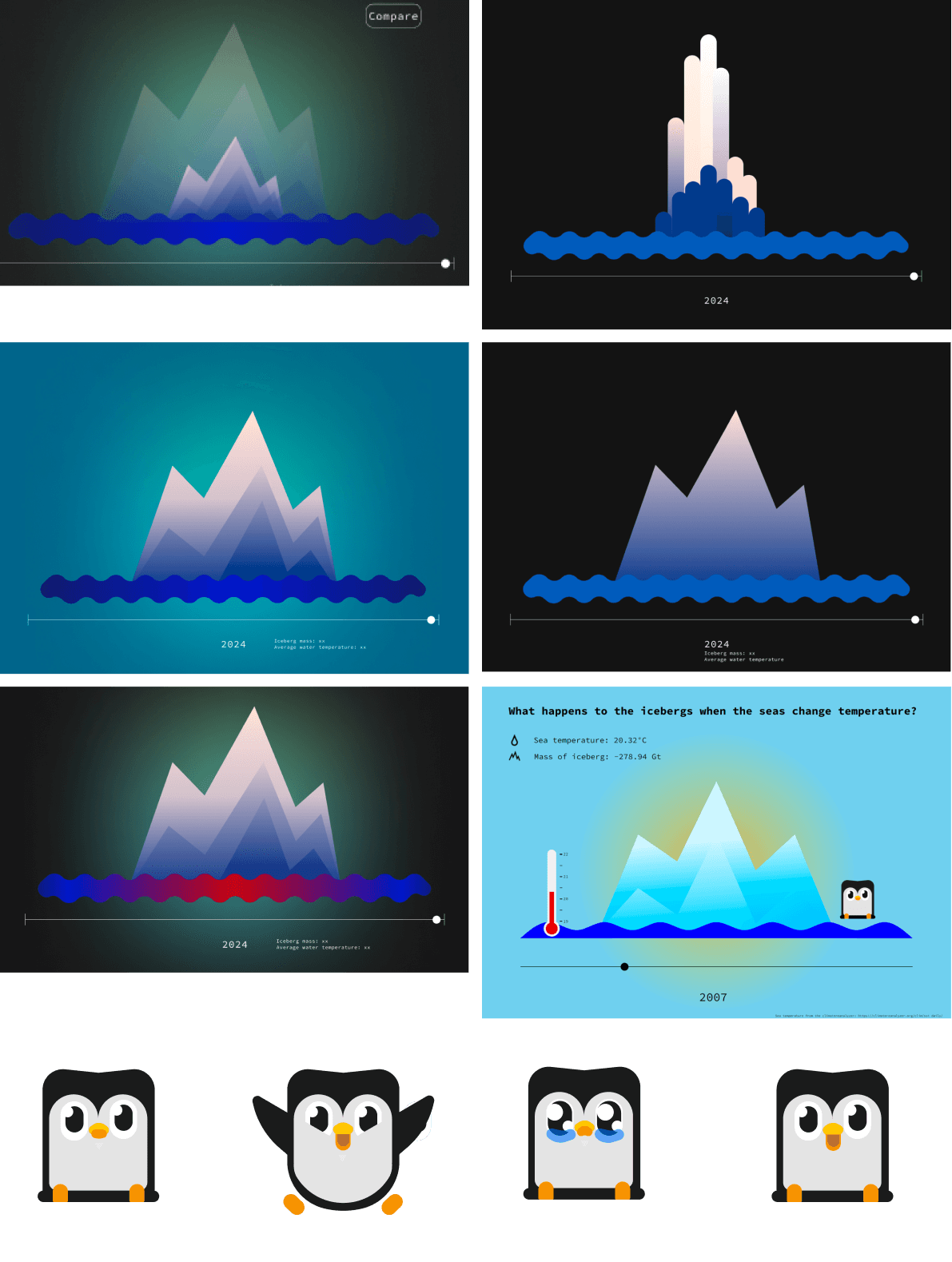 Snapshots from the design process