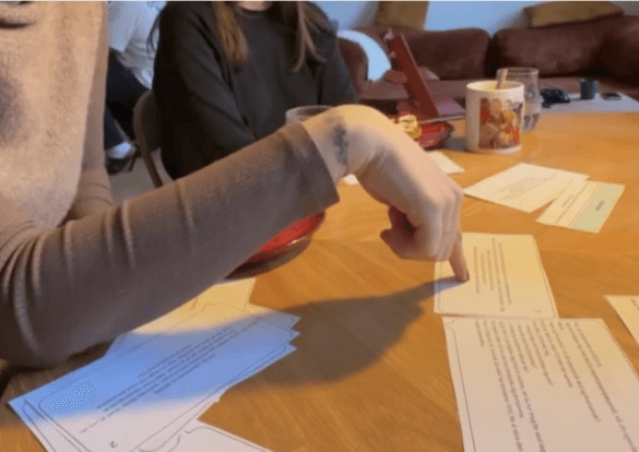 Materials from the perfect conversation exercise in the workshops