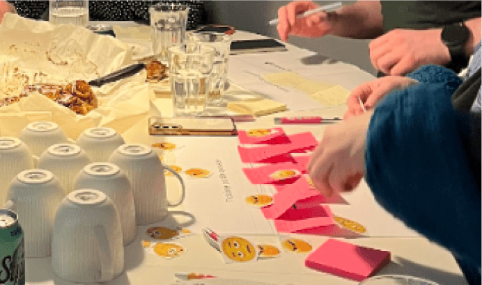 Participants working through the design exercises during the focus group
